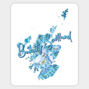 Beauty Scotland With Beauty Blue Flower Sticker